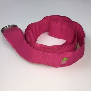 Eliza B Pineapple Belt Pink Grosgrain Preppy